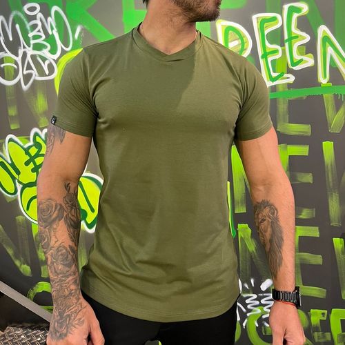 Camiseta New Old Gola Cruzada Verde Militar