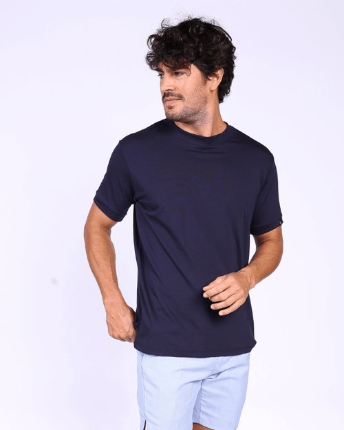 Camiseta New Old Gola Careca KB Pima Azul Marinho