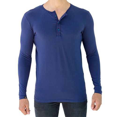 Camiseta Henley New Old M/L Classic Azul Marinho