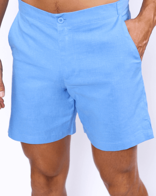 Shorts Masculino Alfaiataria New Old Erimitis Azul Claro