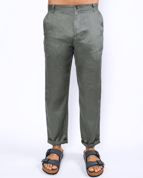 Calça Masculina Reta New Old Limni Verde Militar