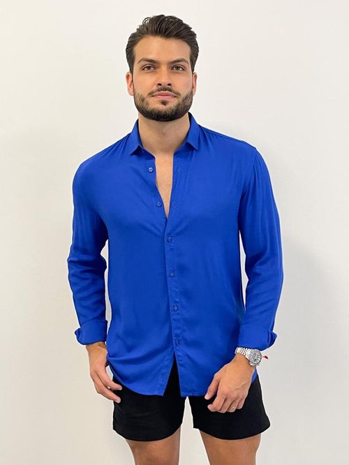 Camisa Masculina New Old Kaminia Azul Bic