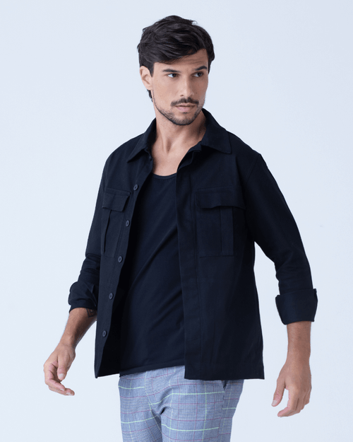 Jaqueta Masculina New Old Sarja Los Angeles Preto