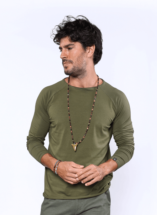 Camiseta Raglan Canoa New Old CityScape M/L Verde Militar