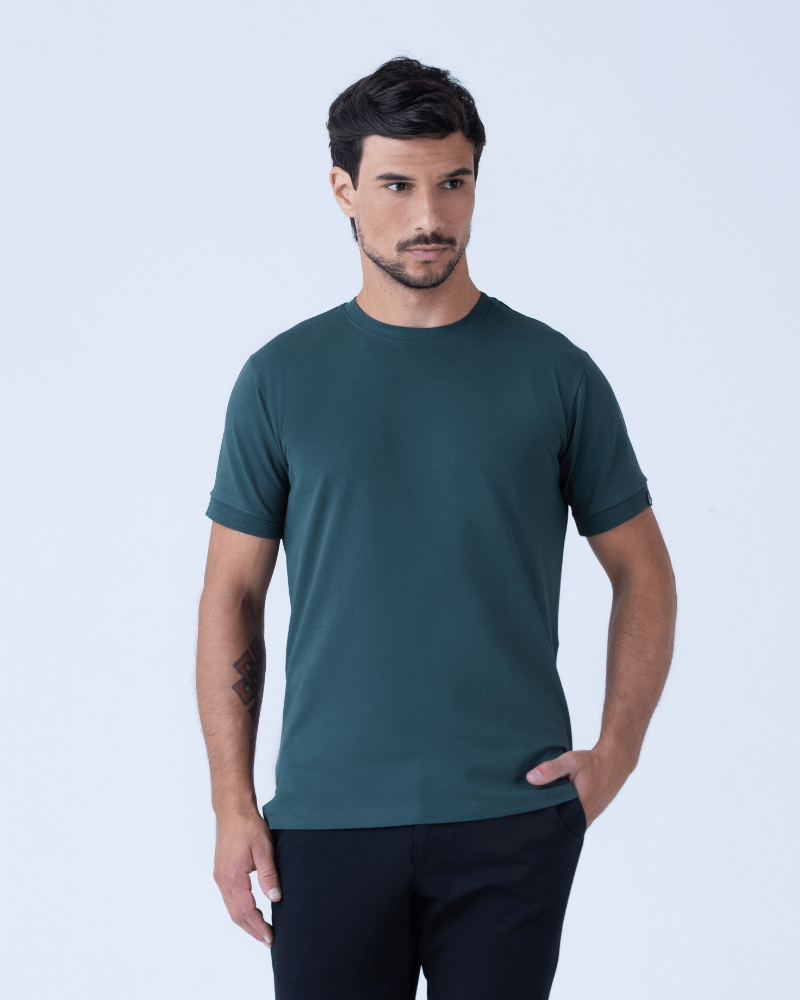 Camiseta-Masculina-New-Old-Gola-Careca-KB-Piquet-Pima-Verde-Militar--1-
