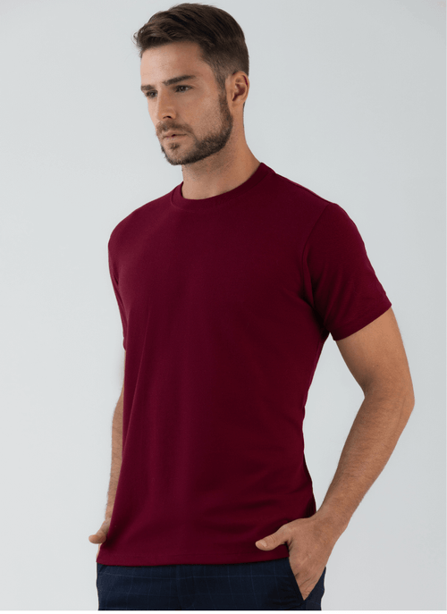 Camiseta Masculina Cotton Barcelona Vinho