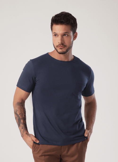Camiseta Masculina Pocket Marinho