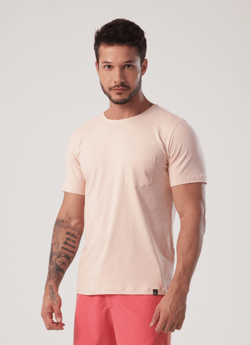 Camiseta Masculina Pocket Salmão