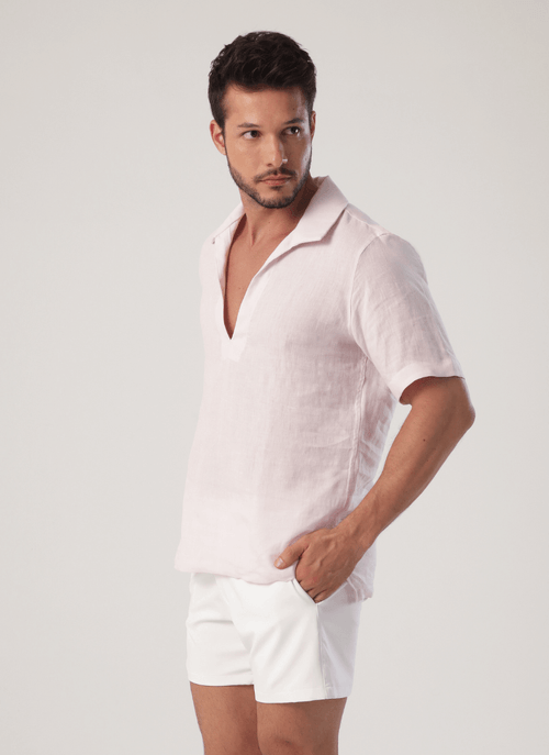 Bata Masculina Linho Azzura Rosa