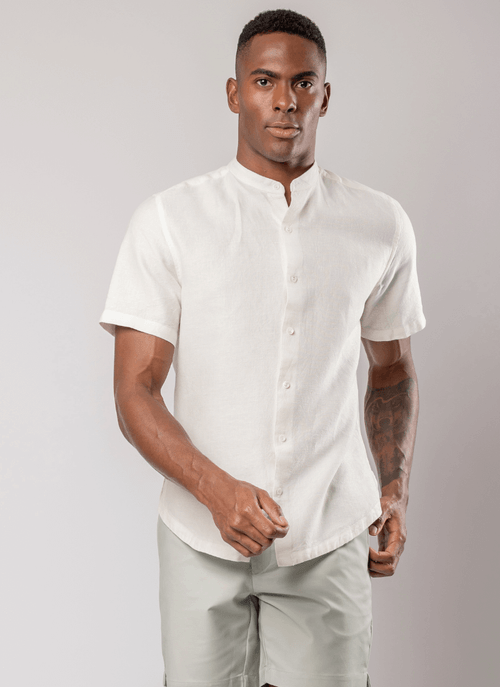 Camisa Masculina Linho Vernazza Branca