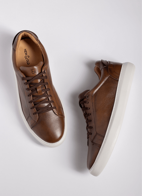 Sneaker Masculino Couro Malta Marrom