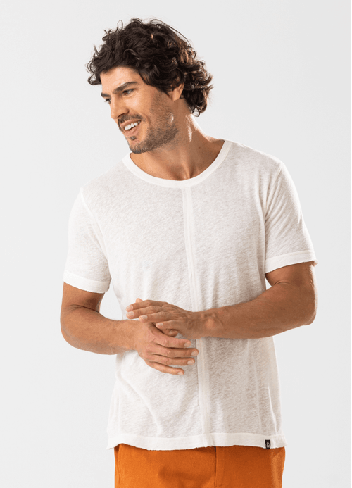Camiseta Masculina Recortes Pélagos Off White