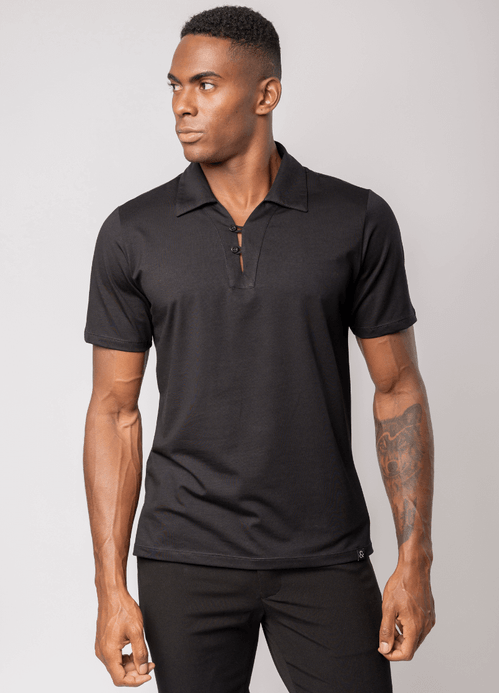 Camisa Polo Masculina Amalfitana Preta