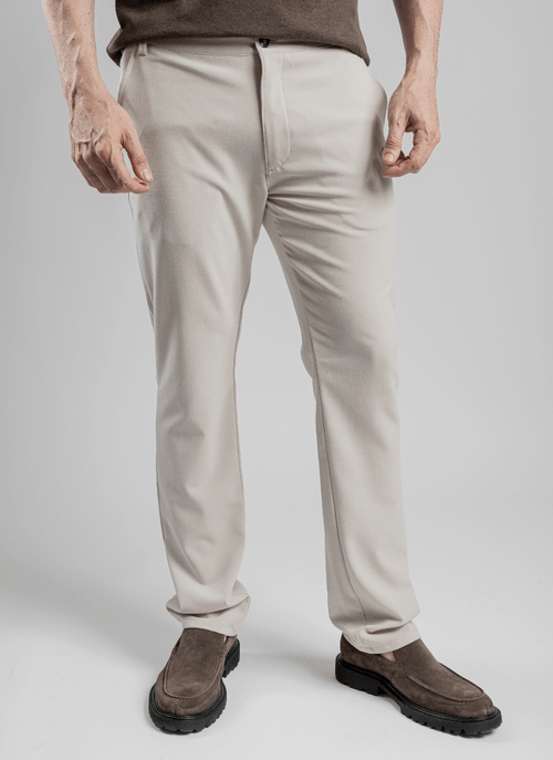 Calça Masculina Cós Elastic Bege Claro