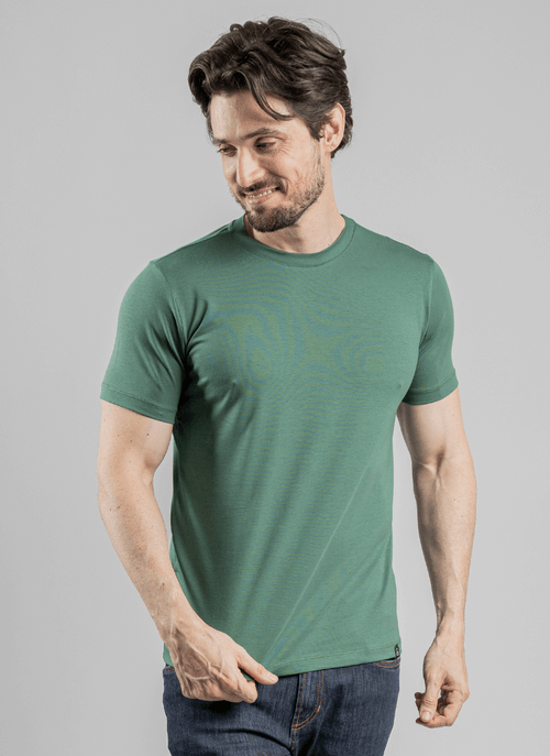 Camiseta Gola Careca Pima Touch Verde Militar