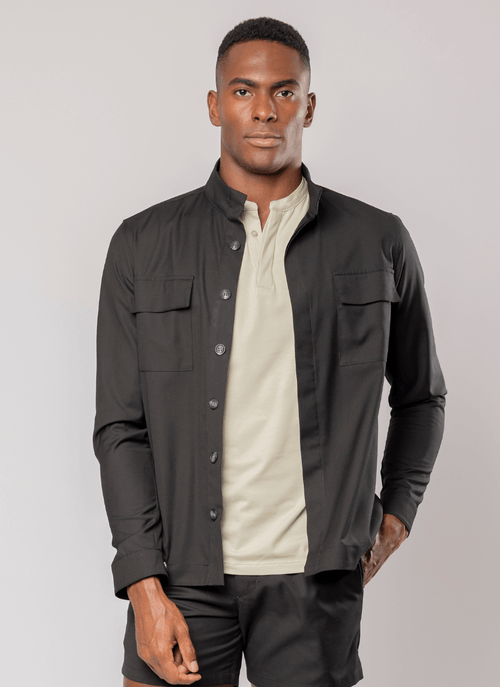Overshirt Masculina Alfaiataria Chrono Preta