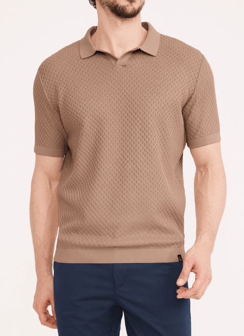 Camiseta Masculina Polo Tricot Hive Bege