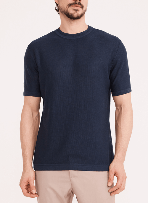 Camiseta Masculina Tricot Piquet Marinho
