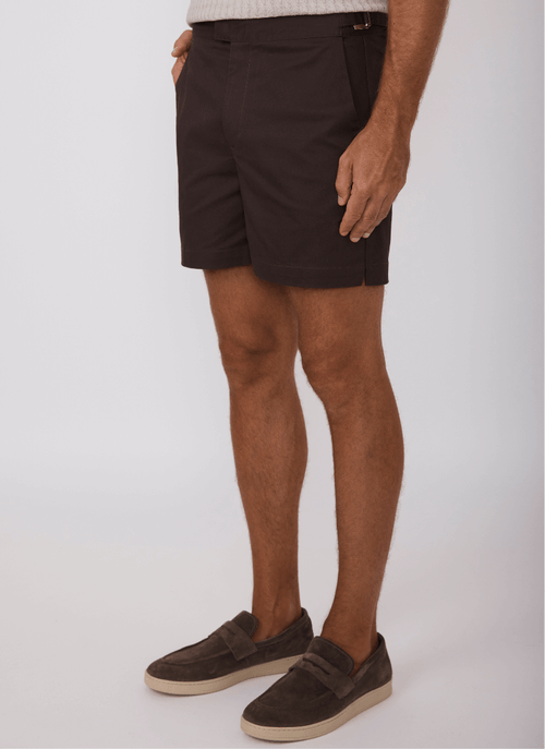Shorts Masculino Alfaiataria Buckle Marrom
