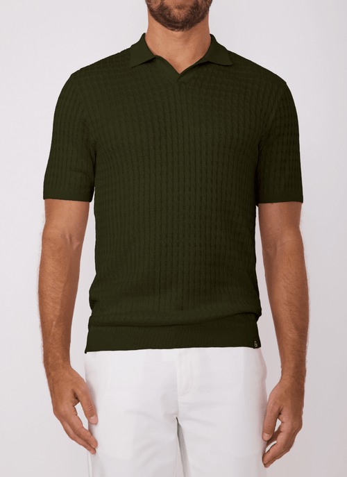 Camiseta Polo Masculina Tricot Track Militar
