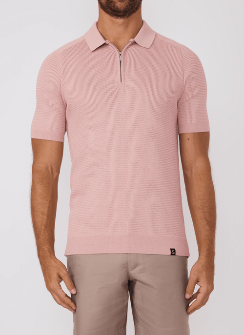 Camiseta Masculina Polo Tricot Hype Rosa Velho