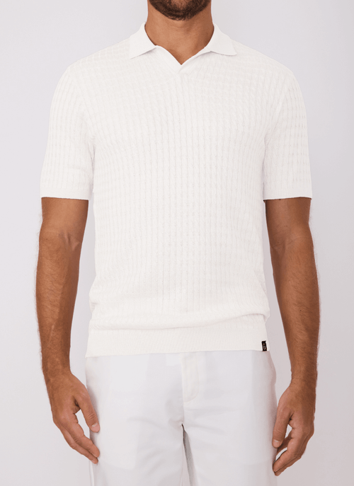 Camiseta Polo Masculina Tricot Track Branca