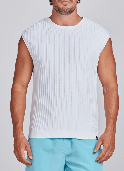 Camiseta Regata Masculina Tricot Point Branca