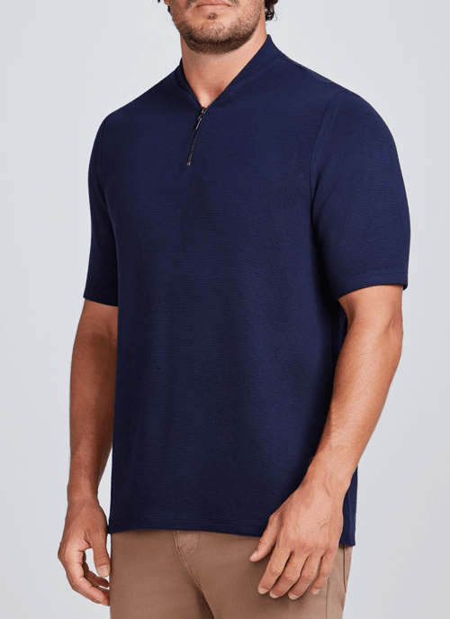 Camiseta Masculina Gola Ziper New Turim Marinho
