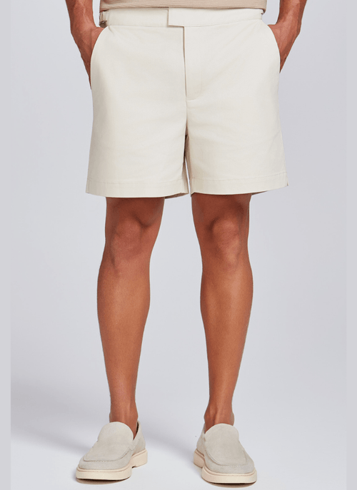 Shorts Masculino Alfaiataria Buckle Bege