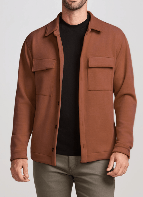 Overshirt Masculina Suede Thrive Chocolate