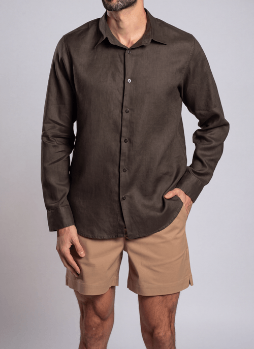 Camisa Masculina Linho Militar
